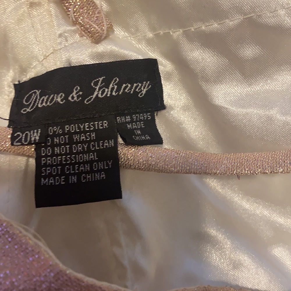 Pink shimmering long dress size 20 - Picture 6 of 8